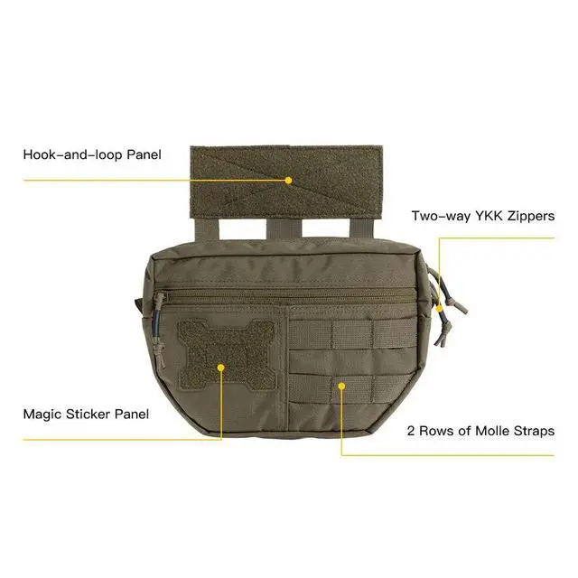 Alt view image 3 of 7 - Tactical Drop Dump Pouch Molle Tool Pouch with Hook & Loop Carrying Kit Bag for Tactical Vest Chest Rig