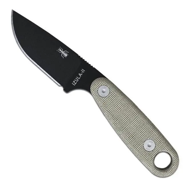 Main image of Knives Izula-II Fixed Blade Knife, Micarta Handle, Molded Sheath, Clip Plate (Black)