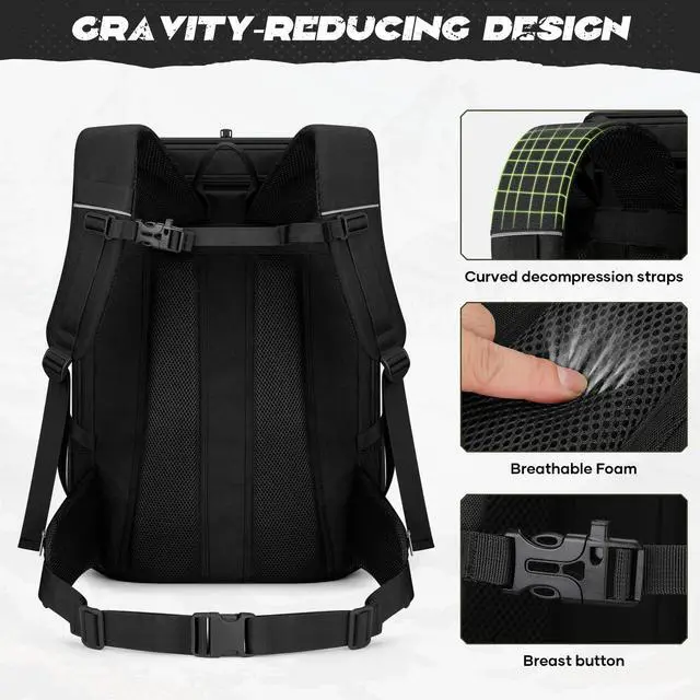 Alt view image 3 of 7 - Tactical Backpack for Men, Water Resistant 40L Military Bag | Molle System, 900d Polyester, Laptop Pocket, Load Compression, Tripod Straps, For Hunting, Travel, Hiking,Gym, Camping