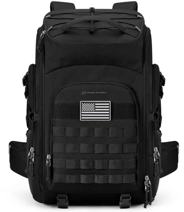 Main image of Tactical Backpack for Men, Water Resistant 40L Military Bag | Molle System, 900d Polyester, Laptop Pocket, Load Compression, Tripod Straps, For Hunting, Travel, Hiking,Gym, Camping