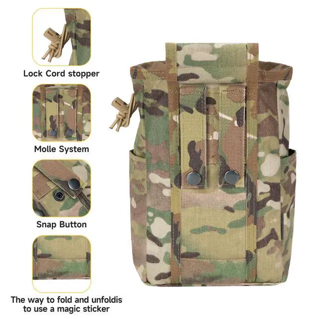 Alt view image 5 of 7 - Molle Dump Pouch Drawstring Magazine Utility Pouch Folding Dump Pouch Waist Bag