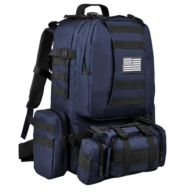 Main image of Tactical Backpack Military Army Rucksack 60L Large Assault Pack Detachable Molle Bag, Blue