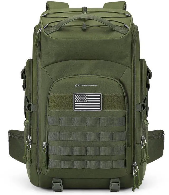 Main image of Tactical Backpack for Men, Water Resistant 40L Military Bag | Molle System, 900d Polyester, Laptop Pocket, Load Compression, Tripod Straps, For Hunting, Travel, Hiking,Gym, Camping
