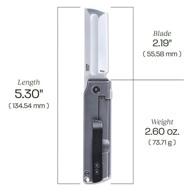 Alt view image 5 of 6 - MinimalX Everyday Carry Folding Knife: Razor Style with 12C27 Steel Blade, Stainless Steel Handle, 5915