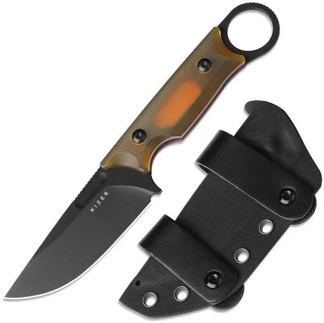 Main image of Cabox Fixed Blade Knife 3.36" Nitro V Steel Fixed Blade Hunting Knife PEI Handle with Sheath for Survival Camping Hunting 1048A6