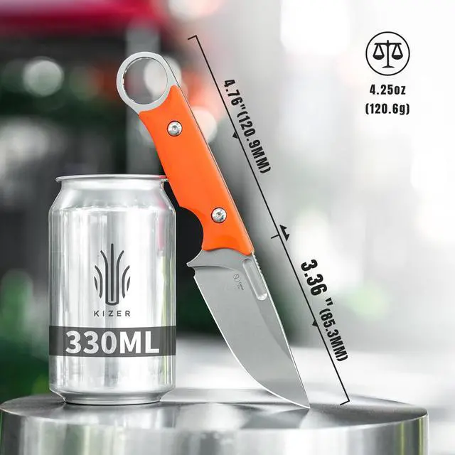 Alt view image 7 of 7 - Cabox Fixed Blade Knife 3.36" D2 Steel Fixed Blade Hunting Knife G10 Handle with Sheath Survival Camping Knife 1048M2