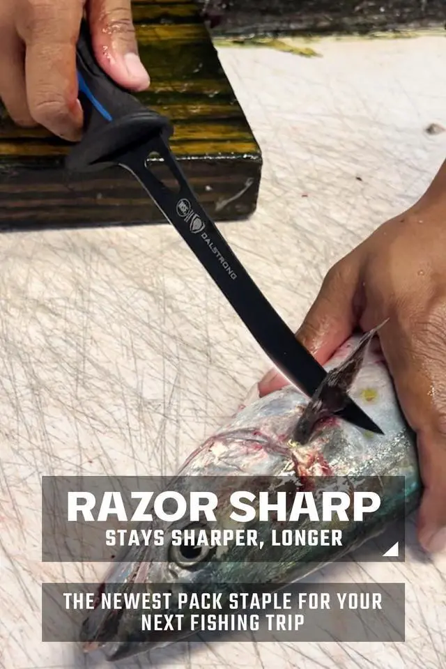 Alt view image 2 of 7 - Fillet Knife-Night Shark Series 7-High Carbon Steel-Titanium Coated Blade-Sharp Kitchen Knife & Outdoors-Polypropylene Handle-w/Sheath-NSF Certified