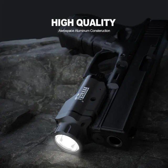 Alt view image 6 of 7 - Pistol Flashlight Weapon Light 1500 Lumen Tactical Handgun Light | 1500 Lumen Upgrade Rail Locating Keys for Picatinny Compact Rail Mounted Gunmetal