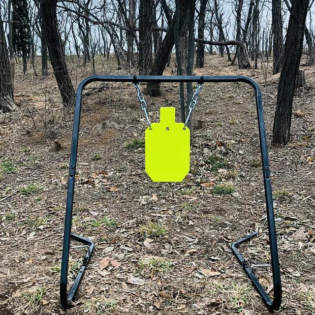 Alt view image 6 of 7 - Complete AR500 Steel Targets System Steel Shooting Stand with Chain Mounting Kit - Optional Combination with 3/8 Inch Thick Target for Outdoor Range and Shooting Practice