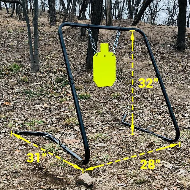 Alt view image 2 of 7 - Complete AR500 Steel Targets System Steel Shooting Stand with Chain Mounting Kit - Optional Combination with 3/8 Inch Thick Target for Outdoor Range and Shooting Practice