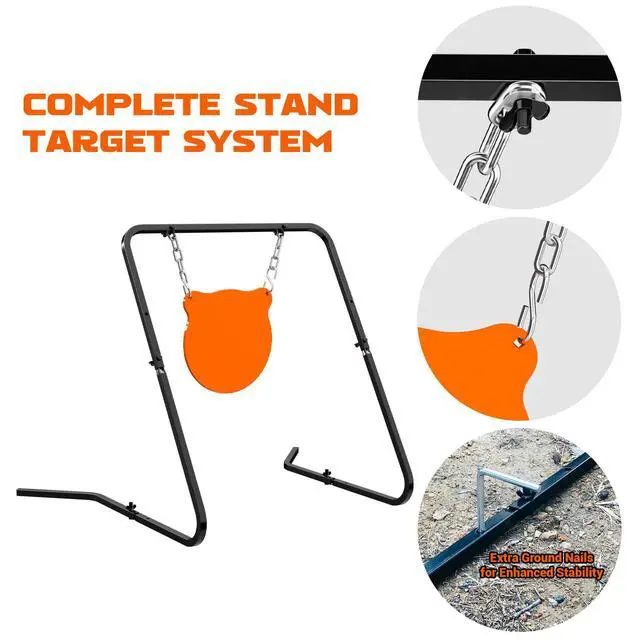 Alt view image 5 of 7 - Complete AR500 Steel Targets System Steel Shooting Stand with Chain Mounting Kit - Optional Combination with 3/8 Inch Thick Target for Outdoor Range and Shooting Practice