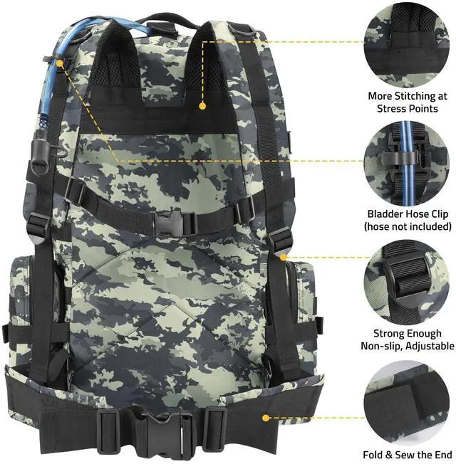 Main image of Tactical Backpack Military Army Rucksack for Men Women 60L Large Survival 3 Day Bug Out Pack Detachable Molle Bag (Shadowstand)