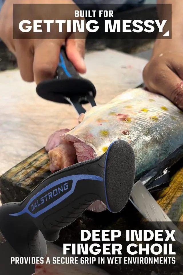 Alt view image 4 of 7 - Fillet Knife-Night Shark Series 7-High Carbon Steel-Titanium Coated Blade-Sharp Kitchen Knife & Outdoors-Polypropylene Handle-w/Sheath-NSF Certified
