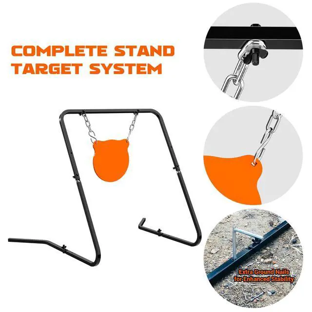 Alt view image 4 of 5 - Complete AR500 Steel Targets System Steel Shooting Stand with Chain Mounting Kit - Optional Combination with 3/8 Inch Thick Target for Outdoor Range and Shooting Practice