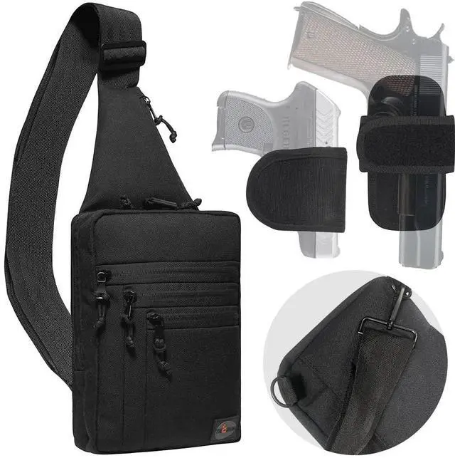 Main image of Tactical Sling Bag Switchable R&L Shoulder Crossbody Bag for Concealed Carry of Handgun Compact Pack