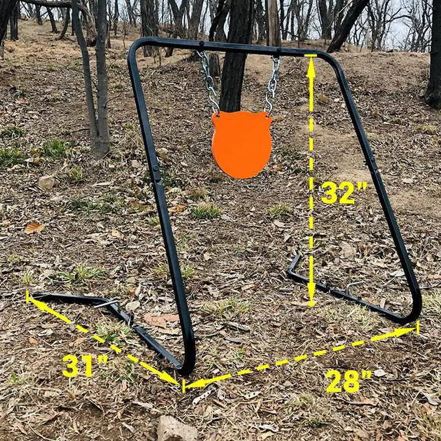 Alt view image 2 of 6 - Complete AR500 Steel Targets System Steel Shooting Stand with Chain Mounting Kit - Optional Combination with 3/8 Inch Thick Target for Outdoor Range and Shooting Practice