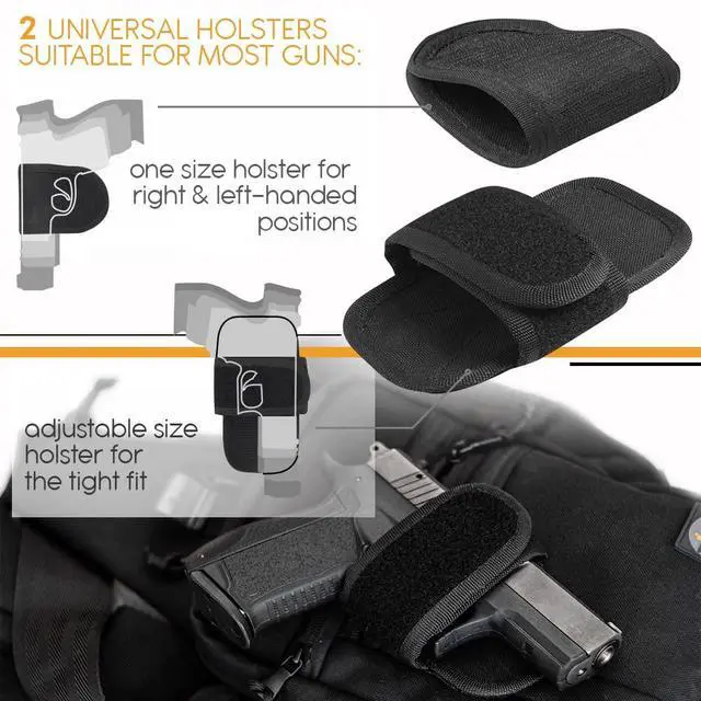 Alt view image 6 of 6 - Tactical Sling Bag Switchable R&L Shoulder Crossbody Bag for Concealed Carry of Handgun Compact Pack