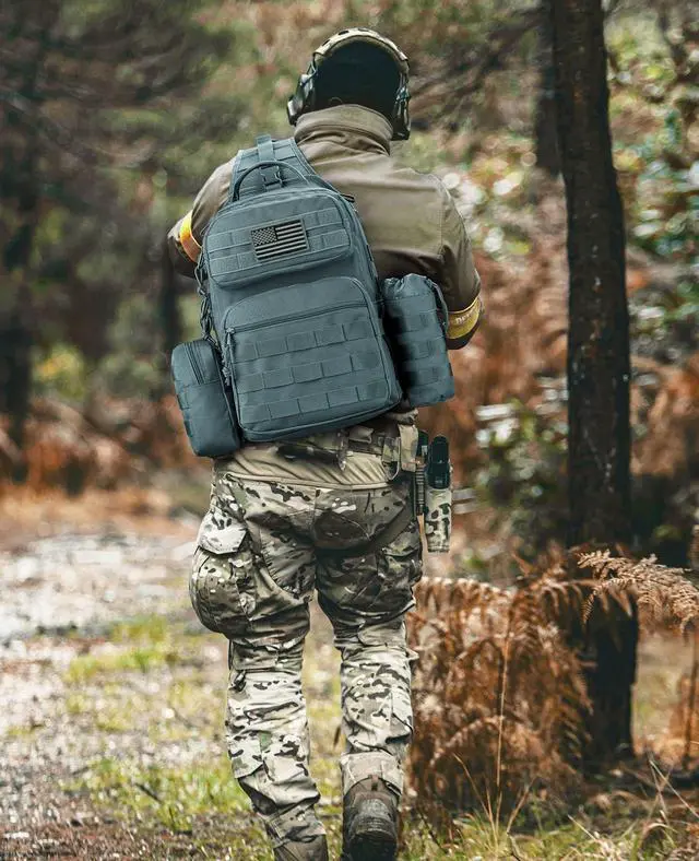 Alt view image 2 of 7 - Tactical Sling Bag Backpack for Men Military Shoulder Sling Bag Molle Army Assault Detachable Tactical Bag (Grey)