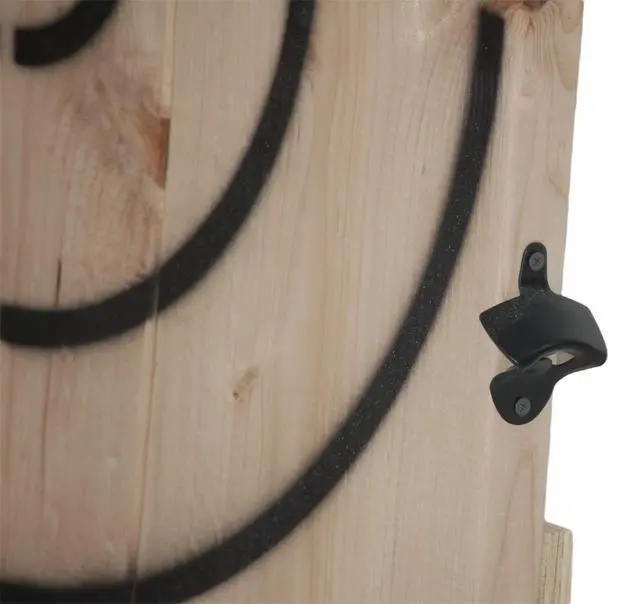 Alt view image 2 of 5 - Wooden Axe Throwing Target with Bottle Opener