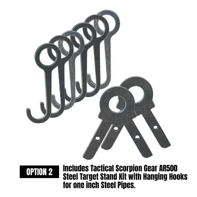 Alt view image 3 of 5 - TSG-GG64 Set of Four AR500 6" x 3/8" Steel Shooting Target Gong Laser Cut & Accessories