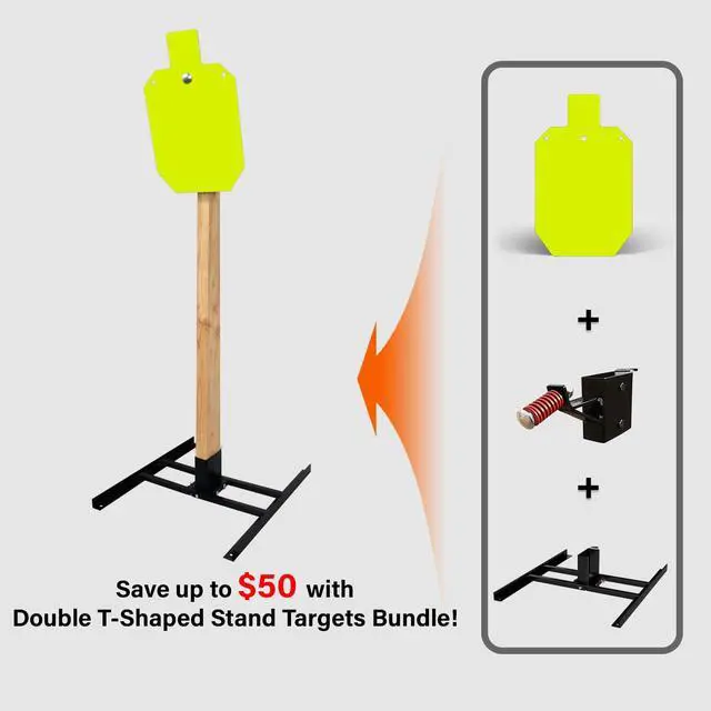 Alt view image 2 of 6 - Target Stand System - AR500 Steel Shooting Target 3/8" Thick with 2x4 Stand Kit