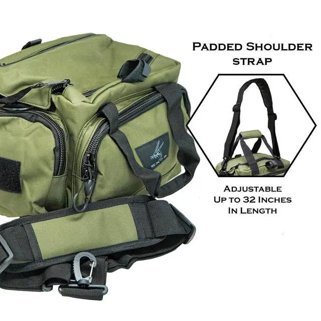 Alt view image 3 of 7 - Tactical Range Bag - Medium Size Range Bag for Shooting - Gun Case for Handguns, Ammo Storage, Tactical Backpack, Molle Webbing, Free Subdued USA Patch