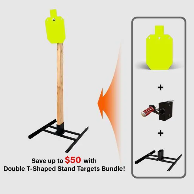 Alt view image 2 of 7 - Target Stand System - AR500 Steel Shooting Target 3/8" Thick with 2x4 Stand Kit