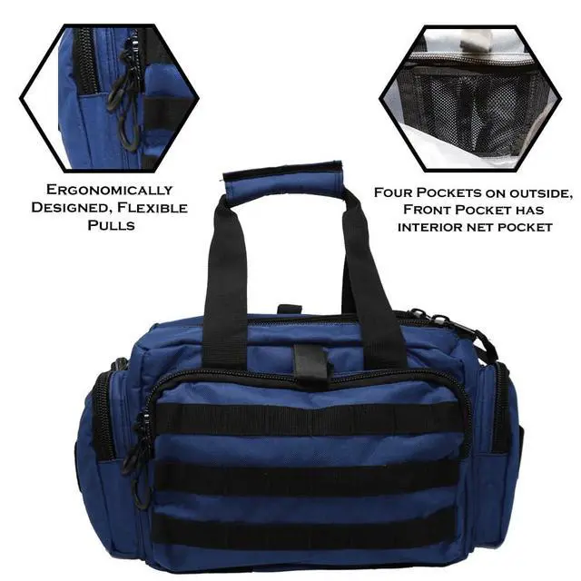 Alt view image 2 of 4 - Tactical Range Bag - Medium Size Range Bag for Shooting - Gun Case for Handguns, Ammo Storage, Tactical Backpack, Molle Webbing, Free Subdued USA Patch