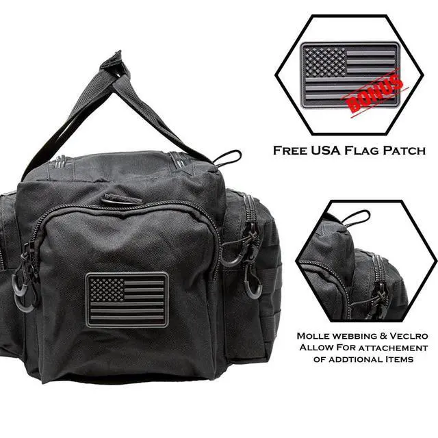 Alt view image 2 of 4 - Exos Tactical Range Bag - Medium Size Range Bag for Shooting - Gun Case for Handguns, Ammo Storage, Tactical Backpack, Molle Webbing, Free Subdued USA Patch
