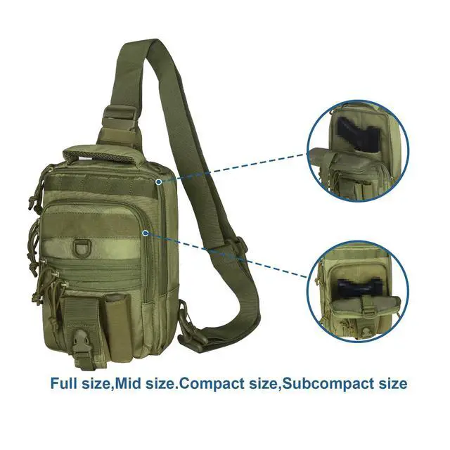 Alt view image 2 of 5 - Dual Pistol Holster Chest Bag Concealed Carry Sling Crossbody Tactical Gun Convertible Backpack Shooting Hunting