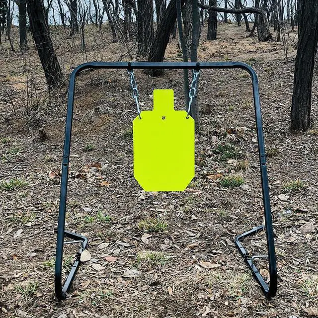 Alt view image 3 of 4 - Complete AR500 Steel Targets System Steel Shooting Stand with Chain Mounting Kit - Optional Combination with 3/8 Inch Thick Target for Outdoor Range and Shooting Practice