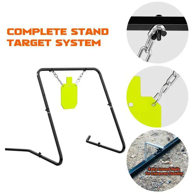 Alt view image 5 of 7 - Complete AR500 Steel Targets System Steel Shooting Stand with Chain Mounting Kit - Optional Combination with 3/8 Inch Thick Target for Outdoor Range and Shooting Practice