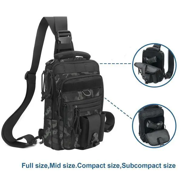 Alt view image 2 of 7 - Dual Pistol Holster Chest Bag Concealed Carry Sling Crossbody Tactical Gun Convertible Backpack Shooting Hunting