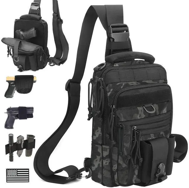 Main image of Dual Pistol Holster Chest Bag Concealed Carry Sling Crossbody Tactical Gun Convertible Backpack Shooting Hunting
