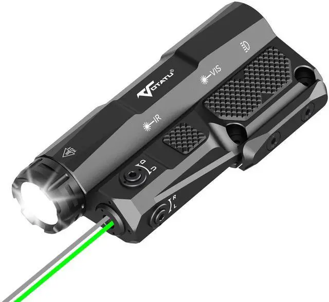 Main image of MDL-IG 3000 Lumens Tactical Flashlight Laser Combo for Rifle, Green Laser/Light/IR Laser Sight Built-in Pressure Pad Switch, Compatible with M-LOK & Picatinny Rail