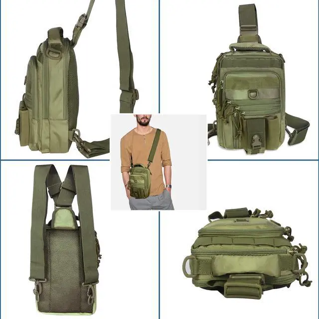 Alt view image 4 of 5 - Dual Pistol Holster Chest Bag Concealed Carry Sling Crossbody Tactical Gun Convertible Backpack Shooting Hunting