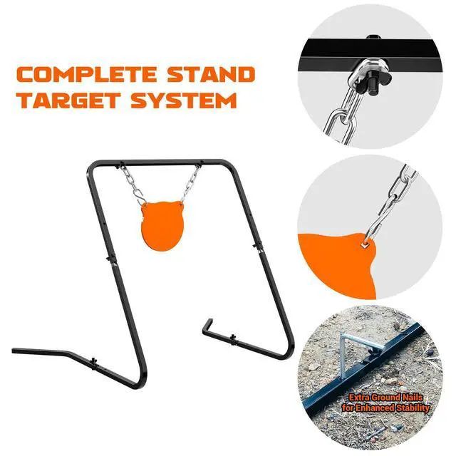 Alt view image 4 of 6 - Complete AR500 Steel Targets System Steel Shooting Stand with Chain Mounting Kit - Optional Combination with 3/8 Inch Thick Target for Outdoor Range and Shooting Practice
