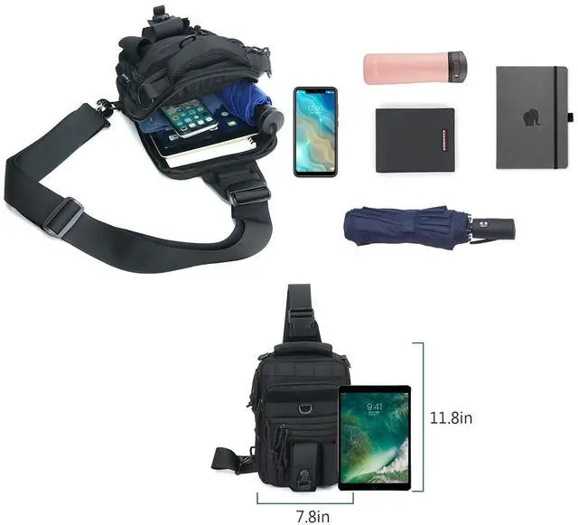 Alt view image 3 of 7 - Dual Pistol Holster Chest Bag Concealed Carry Sling Crossbody Tactical Gun Convertible Backpack Shooting Hunting