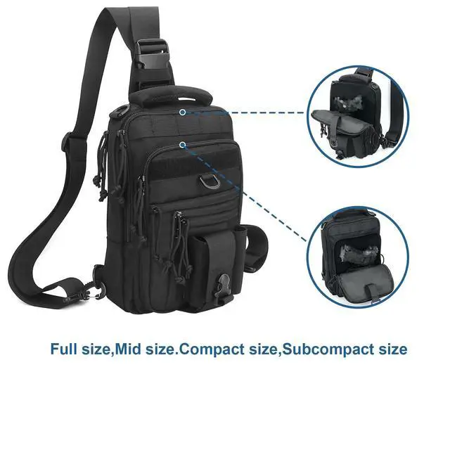 Alt view image 2 of 7 - Dual Pistol Holster Chest Bag Concealed Carry Sling Crossbody Tactical Gun Convertible Backpack Shooting Hunting