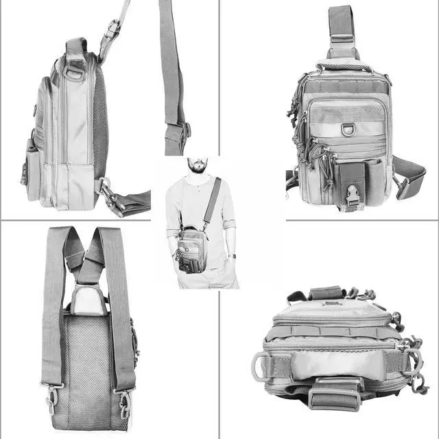 Alt view image 4 of 7 - Dual Pistol Holster Chest Bag Concealed Carry Sling Crossbody Tactical Gun Convertible Backpack Shooting Hunting