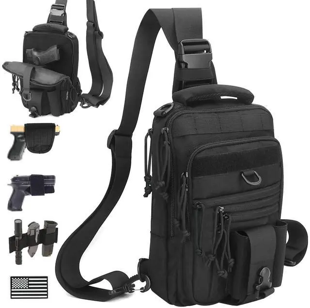 Main image of Dual Pistol Holster Chest Bag Concealed Carry Sling Crossbody Tactical Gun Convertible Backpack Shooting Hunting