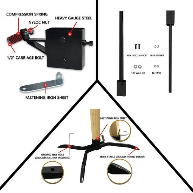 Alt view image 4 of 7 - Target Stand System 3/8" Thick Shooting Target Kit Combination AR500 Steel Shooting Target with Height Adjustable Stand Mount for Outdoor Range and Shooting Practice