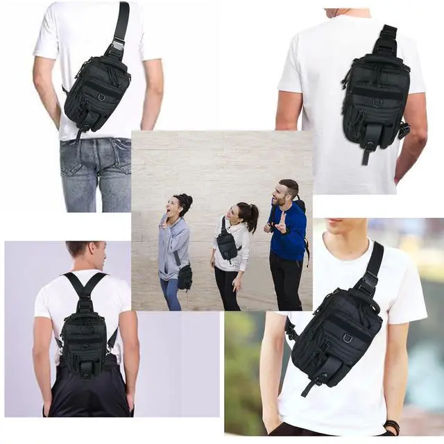 Alt view image 5 of 7 - Dual Pistol Holster Chest Bag Concealed Carry Sling Crossbody Tactical Gun Convertible Backpack Shooting Hunting