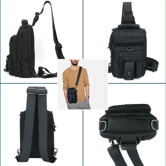 Alt view image 6 of 7 - Dual Pistol Holster Chest Bag Concealed Carry Sling Crossbody Tactical Gun Convertible Backpack Shooting Hunting