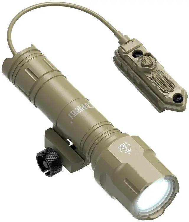 Main image of Rifle Light 1200LM 22500Candela WL25 Tactical AR Flashlight LED Outdoor Light with Pressure Switch & Picatinny/Mlock Rail Mount, 3 Modes - High/Low/Strobe