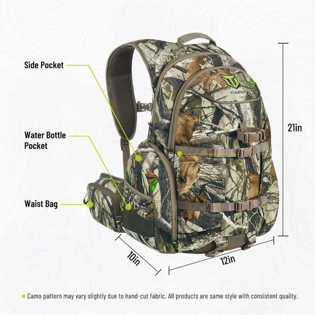 Alt view image 2 of 3 - Hunting Backpack, Waterproof Camo Hunting Pack with Rain Cover, Long-Lasting Large Capacity Hunting Day Pack for Rifle Bow Gun (Next Camo G2)