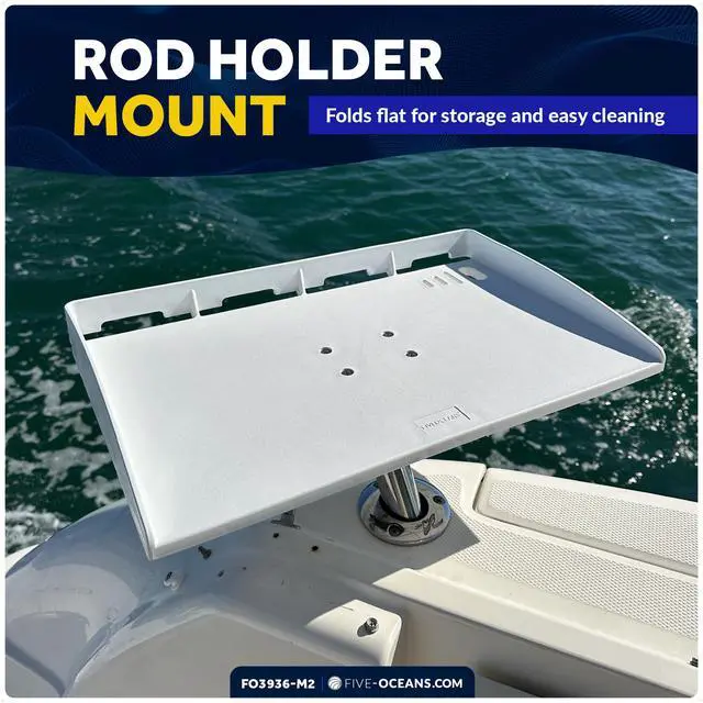 Alt view image 7 of 7 - Boat Cutting Board, Fillet Table for Boat, Bait Table Premium Line, 2-Pack, Rod Holder Mount, with Knife Slot, Plier Storage, Slotted Table Back, for Pontoon, Fishing Boats - FO3936-M2