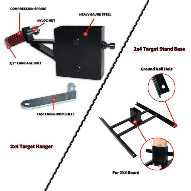 Alt view image 4 of 5 - Target Stand System - AR500 Steel Shooting Target 3/8" Thick with 2x4 Stand Kit