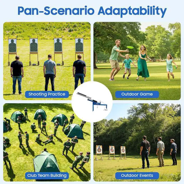 Alt view image 4 of 4 - Manual Clay Pigeon Thrower, Adjustable Clay Target Thrower with Foot Holder, Portable Skeet Launcher Machine, 5-35° 164-230ft Throwing Distance, for Outdoor Shooting Practice and Target Training