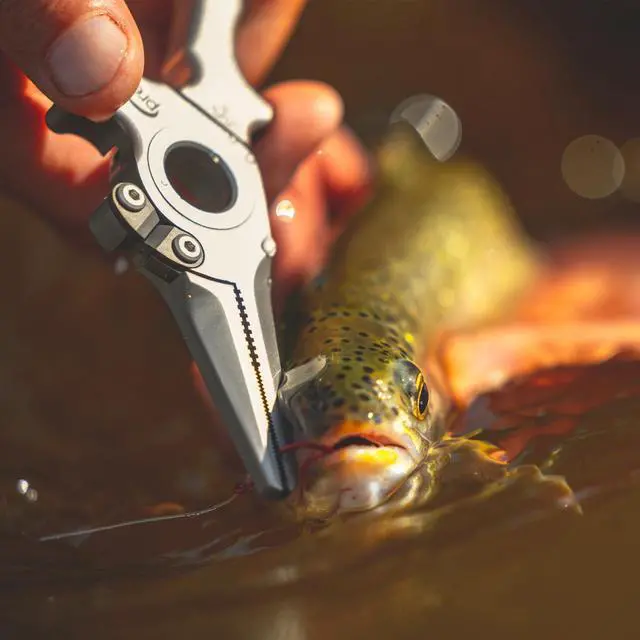 Main image of Premio 5.5" Titanium Fishing Pliers with Side Cutters, Lanyard, & Leather Sheath | Saltwater Resistant, Fly Fishing, Rigging, Dehooking, Halo Hinge